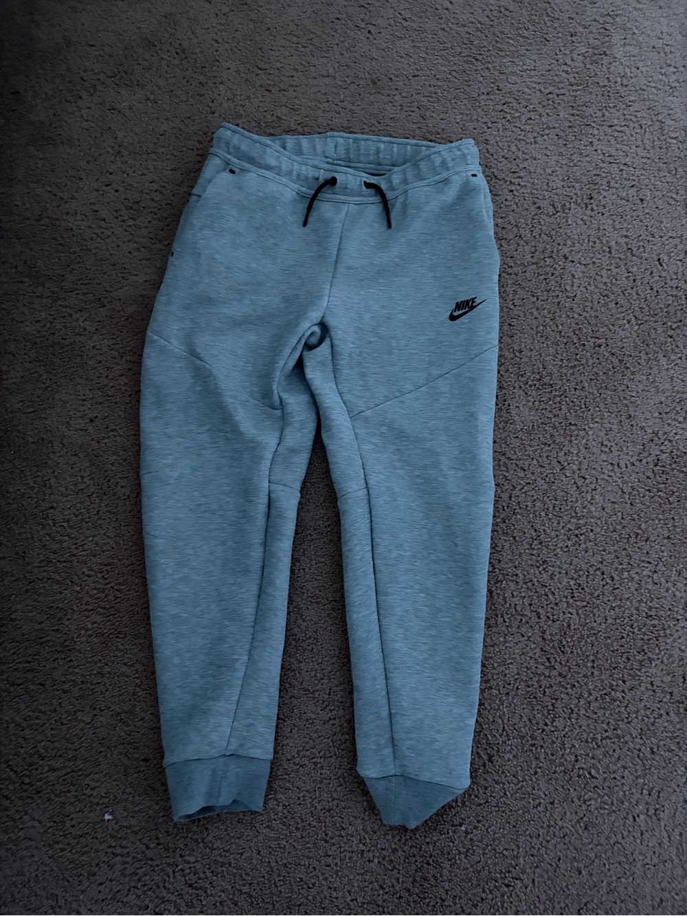 Nike Kids' Light Gray Jogger Sweatpants with Black Logo